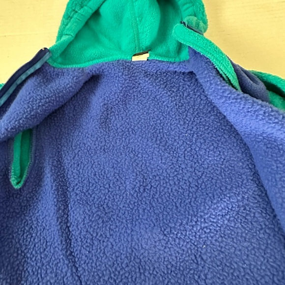 Patagonia Jacket Fleece Hooded Full Zip Blue Green Colorblock Vintage 90’s 24 mo - Picture 5 of 10